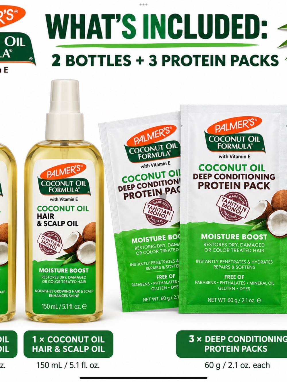Palmer's Coconut Oil Formula Moisture Boost Hair & Scalp Oil 5 Pack, Coconut